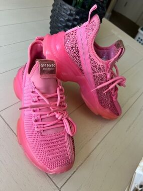 Steve Madden Pink Sparkle Trainer Sneakers